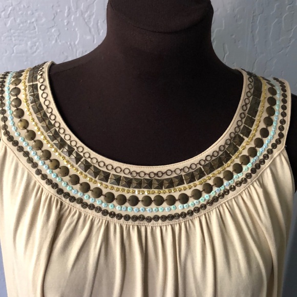 💙💙CAbi Egyptian Beaded Neck Tunic Style # 872 - Picture 2 of 8